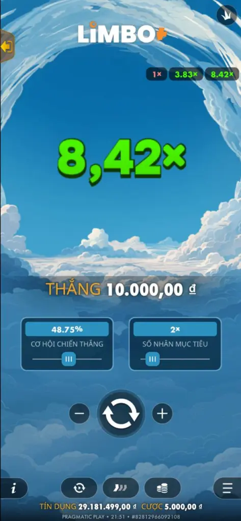 limbo plus pp lc79 game chọn hệ số multiplier trả kết quả ngay dễ chơi
