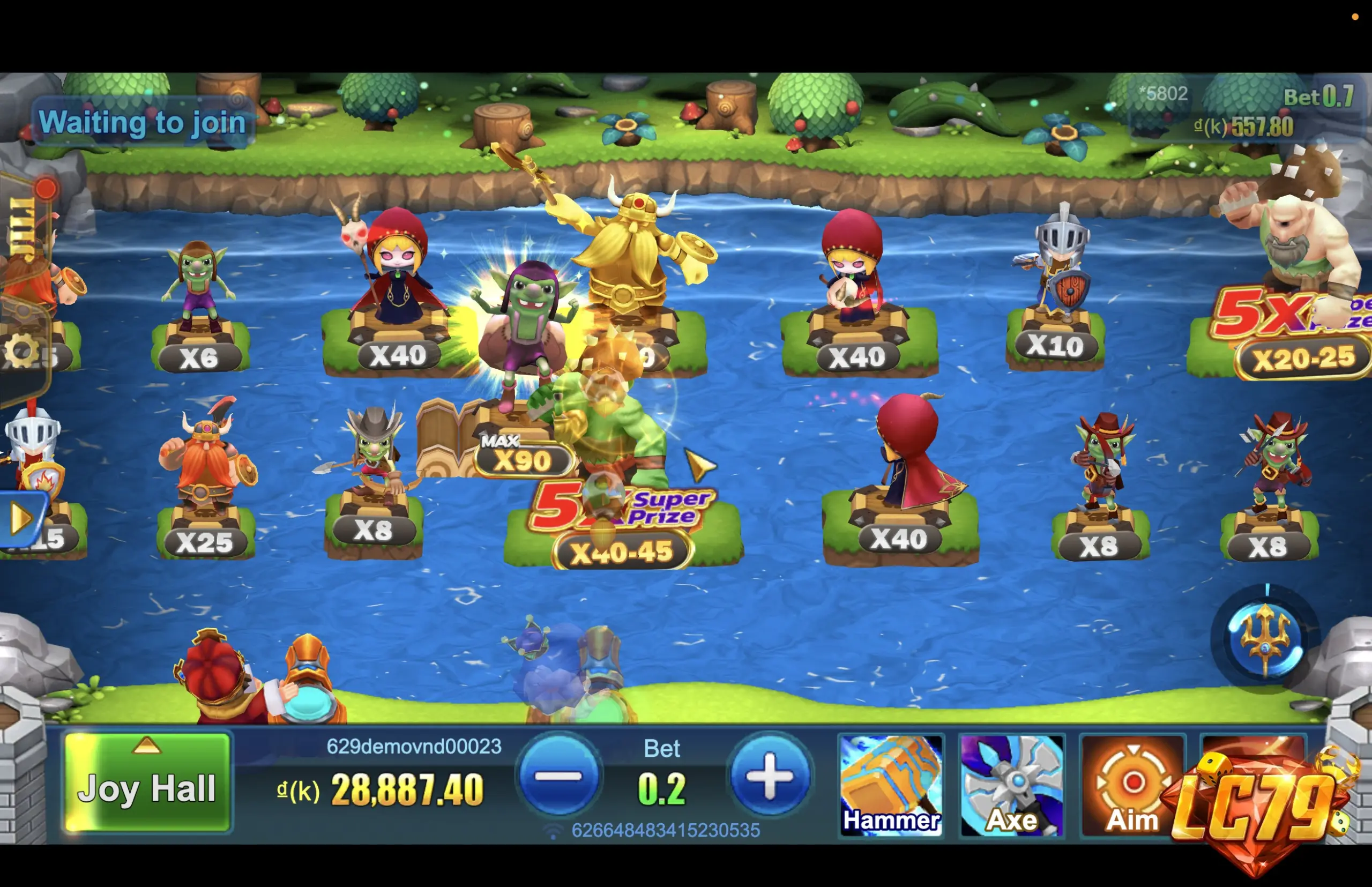 Boom Legend (Đoạt Bảo Truyền Kỳ) - giao diện bắn quái thật tại LC79