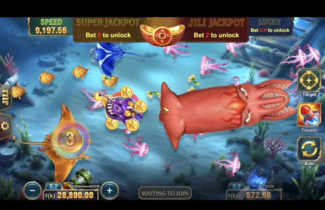 Ảnh giao diện chính game cách chơi Jackpot Fishing 2 bắn cá đổi thưởng lc79 (slot) chơi tại LC79