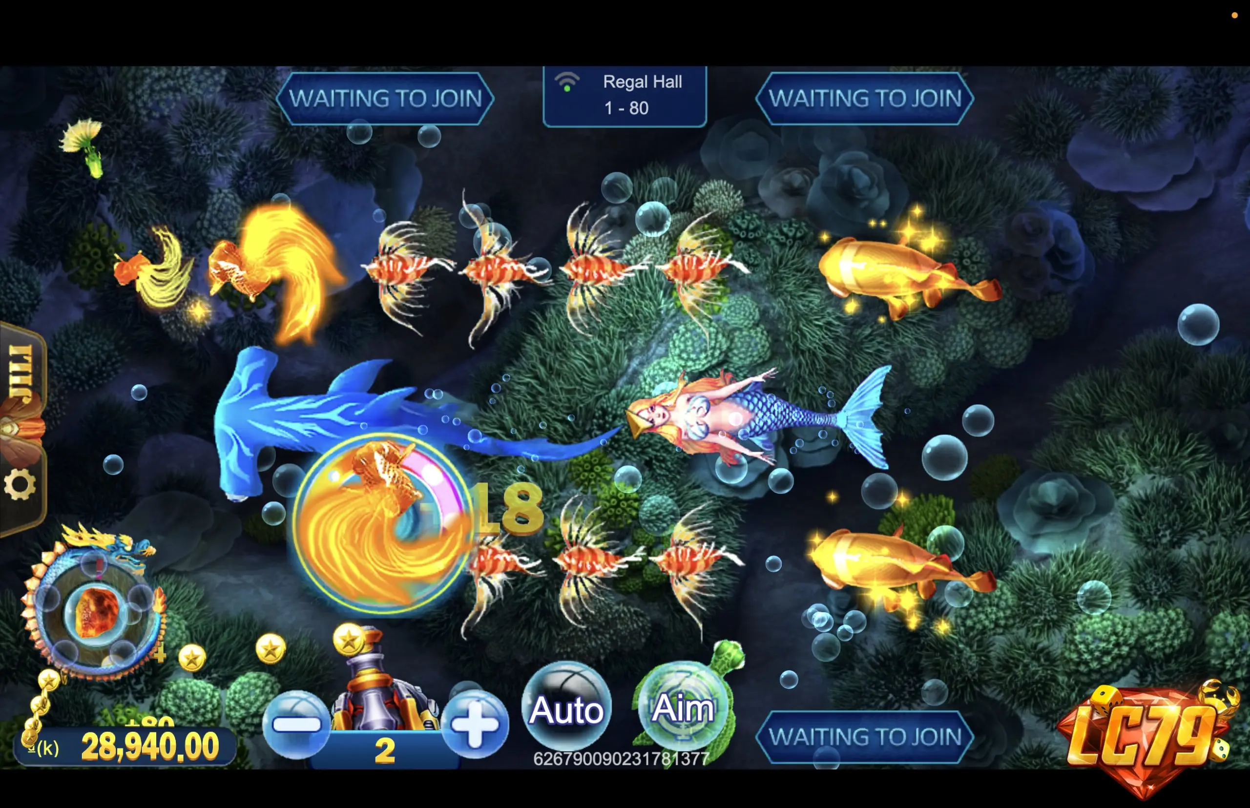 Royal Fishing (Tiền Long Đánh Cá) - giao diện bắn cá thật tại LC79